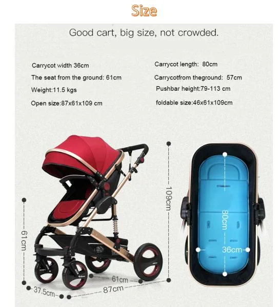 Stroller Travel Portable Multifunctional Baby Pram Luxury Baby Stroller 3 in 1