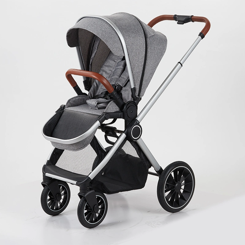 High-View Folding Luxurious Aluminum Frame 3 in 1 Pram Baby Stroller with Car Seat